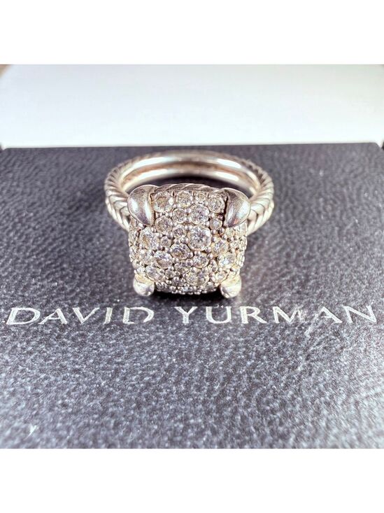 David Yurman Jewelry - Authentic David Yurman Pave Diamond Chatelaine 925 Sterling Silver Ring $2300
